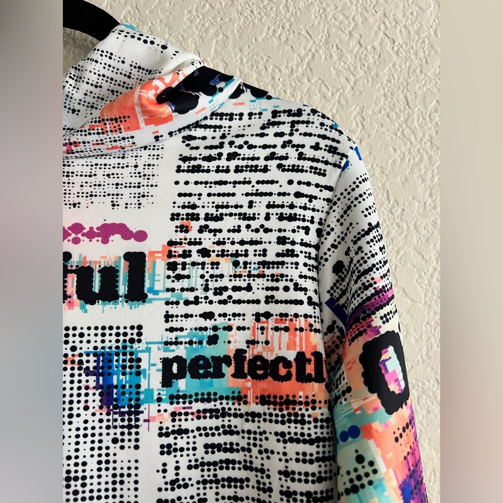 Graffiti Print Hoodie XL Y2K Harajuku Colorful Streetwear Pop Art Urban Fashion - Picture 7 of 10